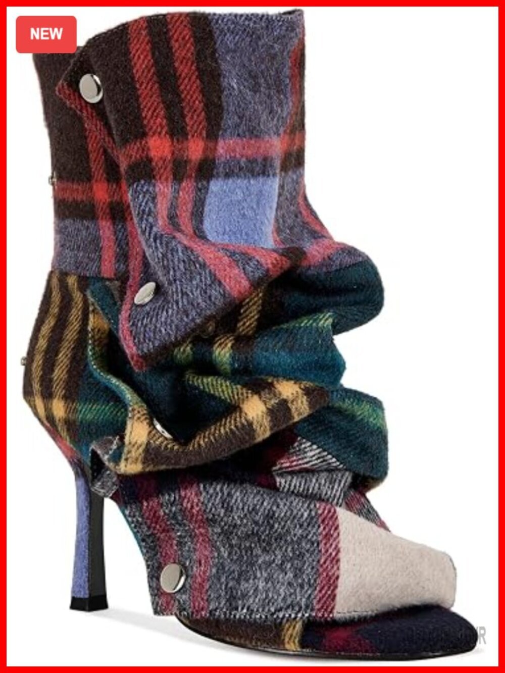 RKQ Women's Stiletto Heels Peep Toe Ankle Boots Back Zip Detachable Panel